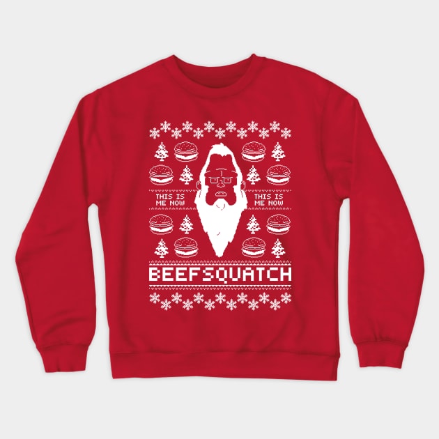 Ugly Holiday Beefsquatch Crewneck Sweatshirt by InsomniackDesigns